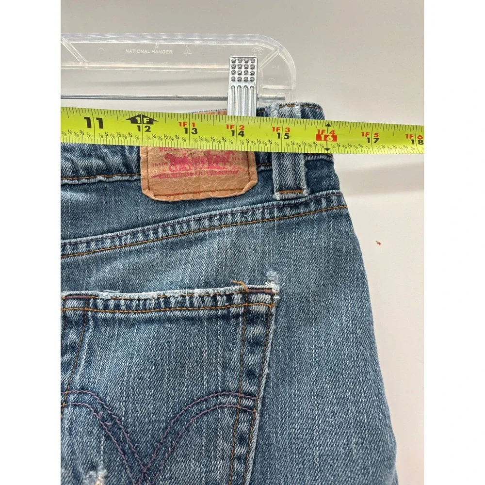Vintage Levi's Skirt Jean Denim Mini‎ Women Juniors 9  32 Waist Size Medium Blue